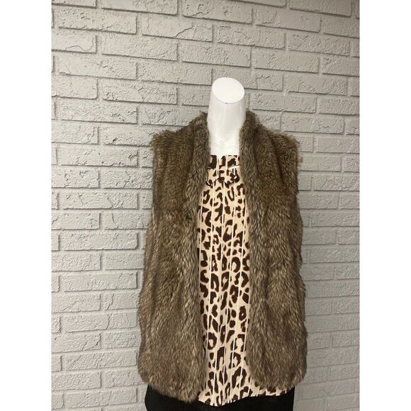 Sebby Brown Faux Fur Vest Size S - Picture 1 of 10